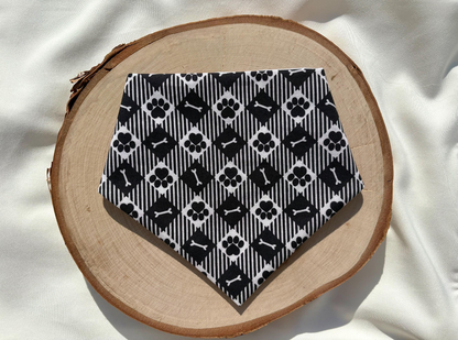 B&W Paw Over The Collar Bandana
